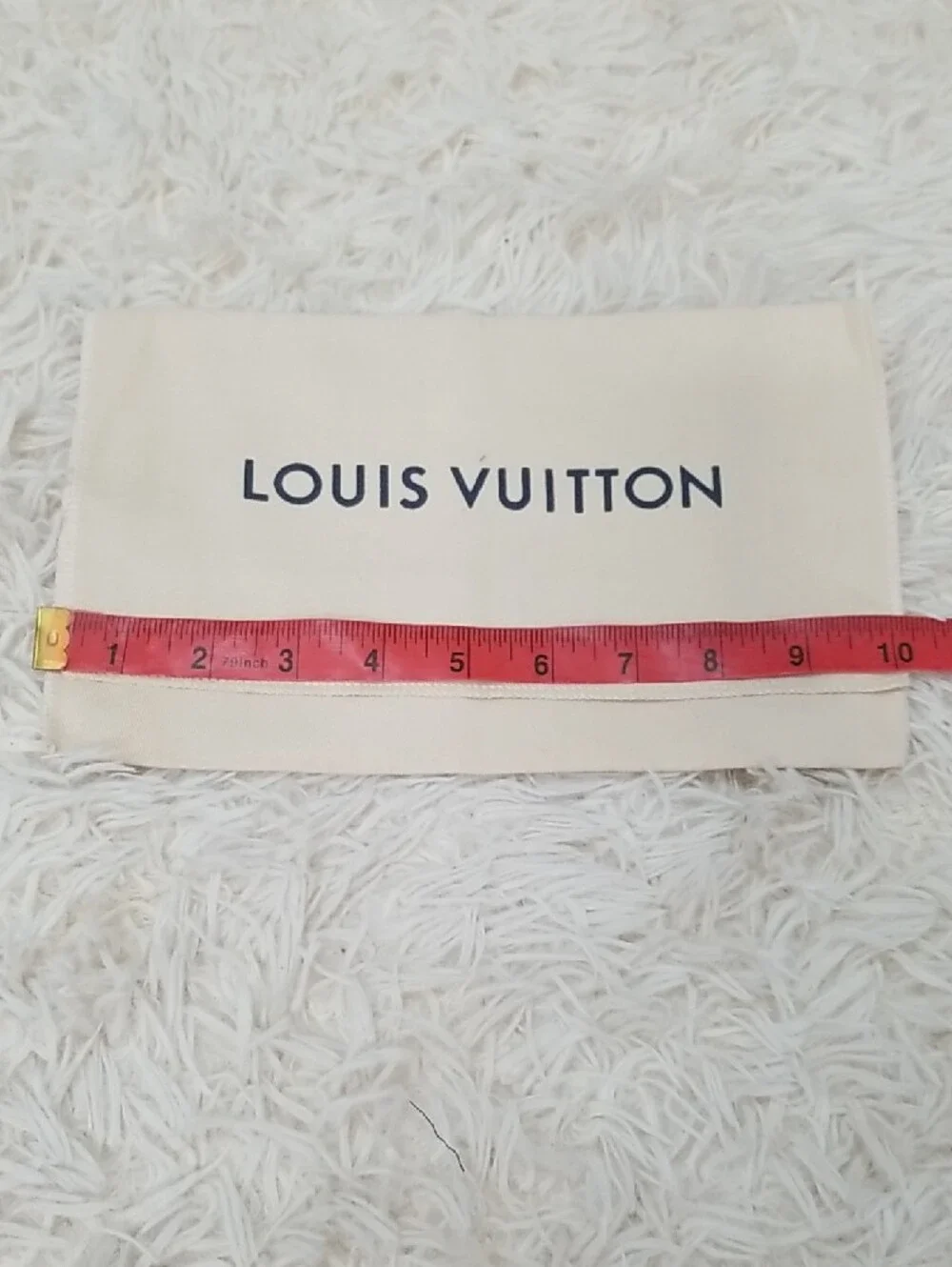 Louis Vuitton Cream Dust Pouch with Navy Logo